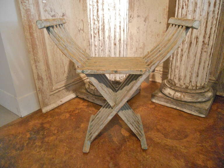 Swedish Baroque Folding Chair In Good Condition In Houston, TX