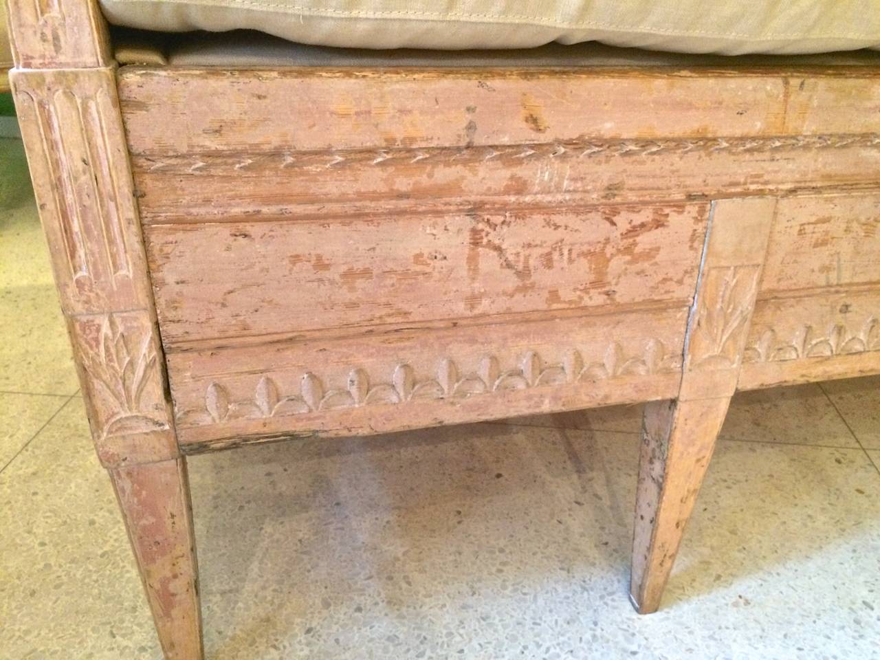 19th Century Painted Swedish Gustavian Settee 5