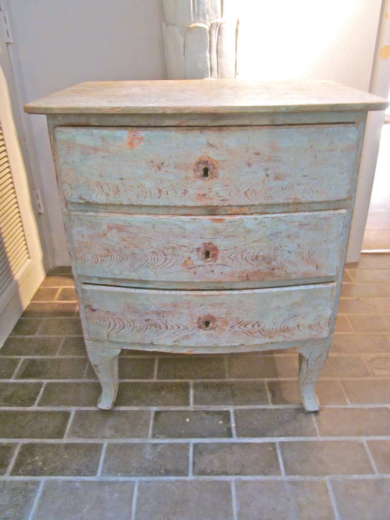 18th Century Swedish Rococo Three Drawer Commode