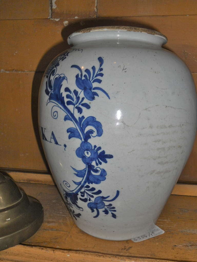 18th Century and Earlier 18th Century Dutch Delft Tabac Jar