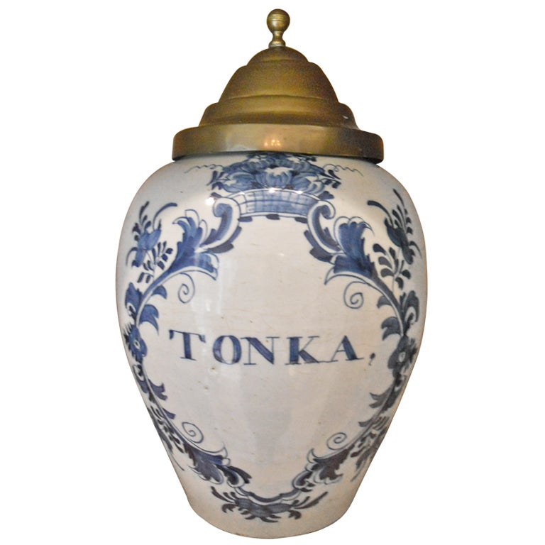 18th Century Dutch Delft Tabac Jar