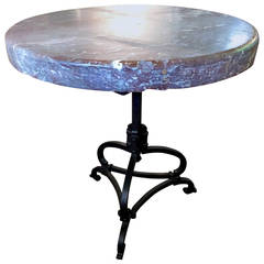 French Iron Gueridon with Marble Top