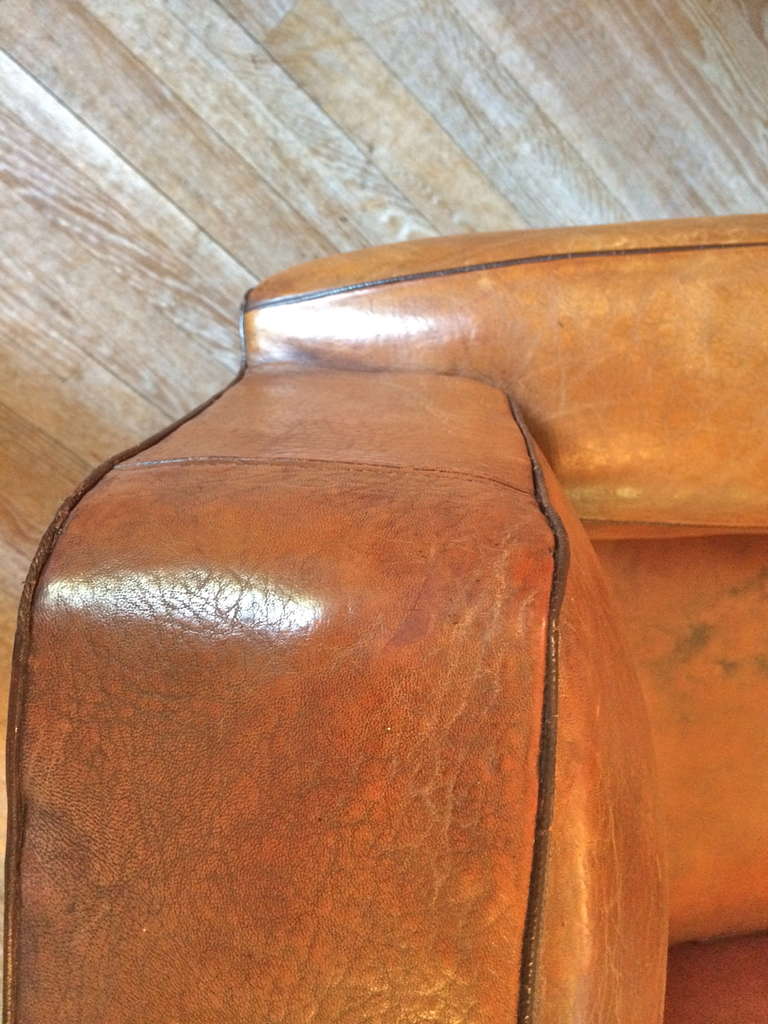 Pair of French 1930s Leather Club Chairs 2