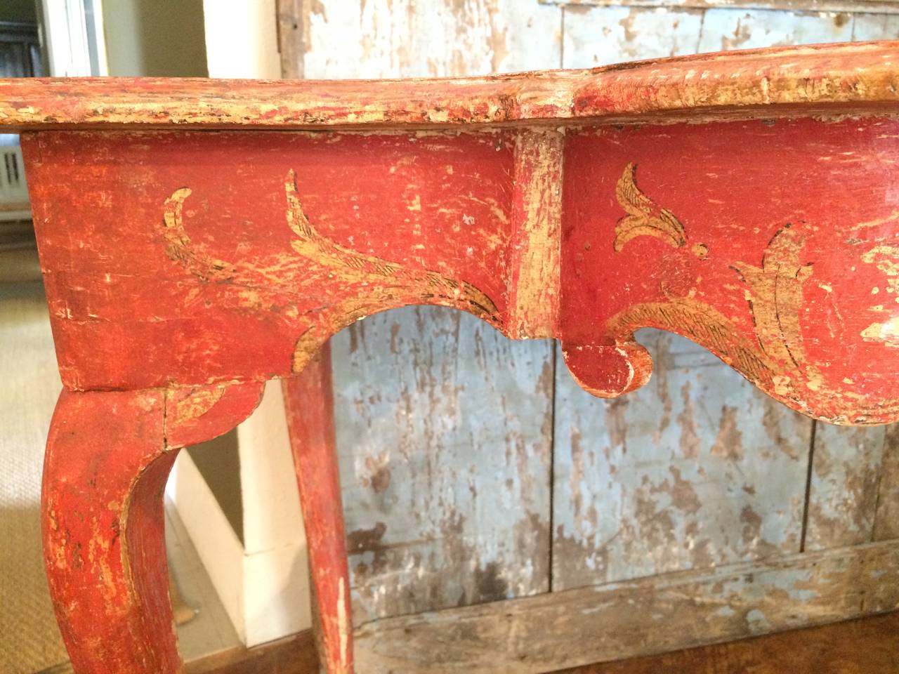 18th Century 18th. C. Swedish Rococo Painted Console