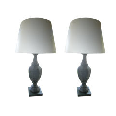 Antique Large Pair of French Napoleon III Zinc Lamps