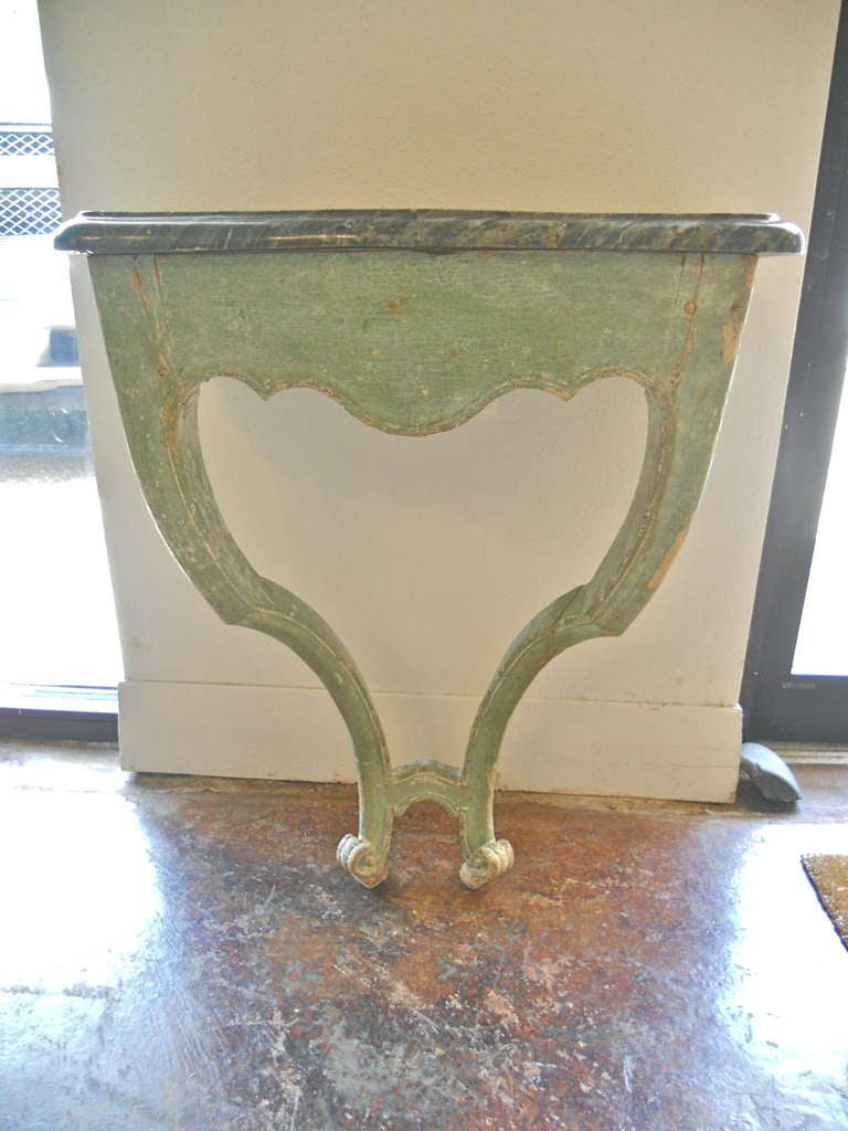 Carved 18th.Century French Louis XV Painted Console
