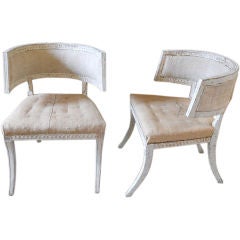 Pair Swedish Gustavian Klismos Chairs
