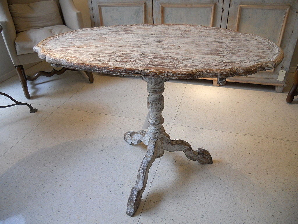 18th. Century Swedish  Baroque Tilt Tea Table