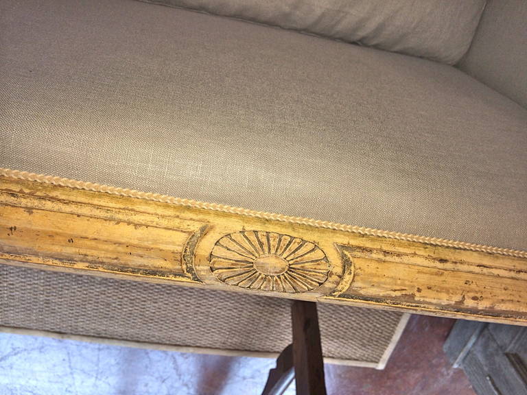 19th Century French Empire Painted Settee 2