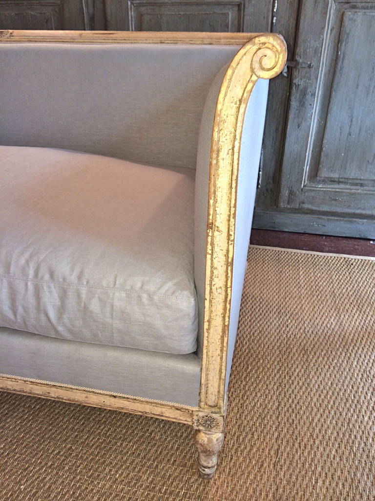 19th Century French Empire Painted Settee 3