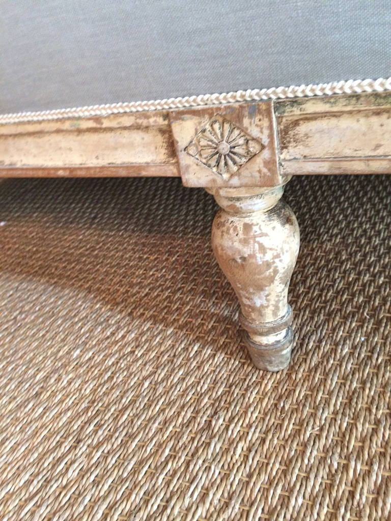 19th Century French Empire Painted Settee 4
