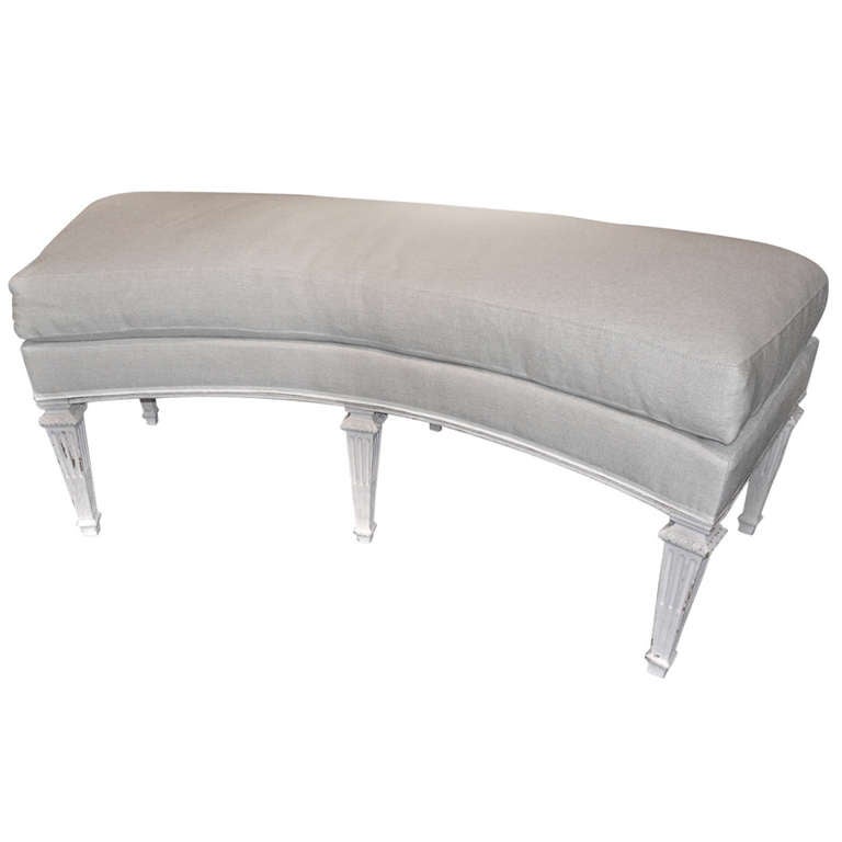 Louis XVI Style Painted Curved Bench At 1stdibs