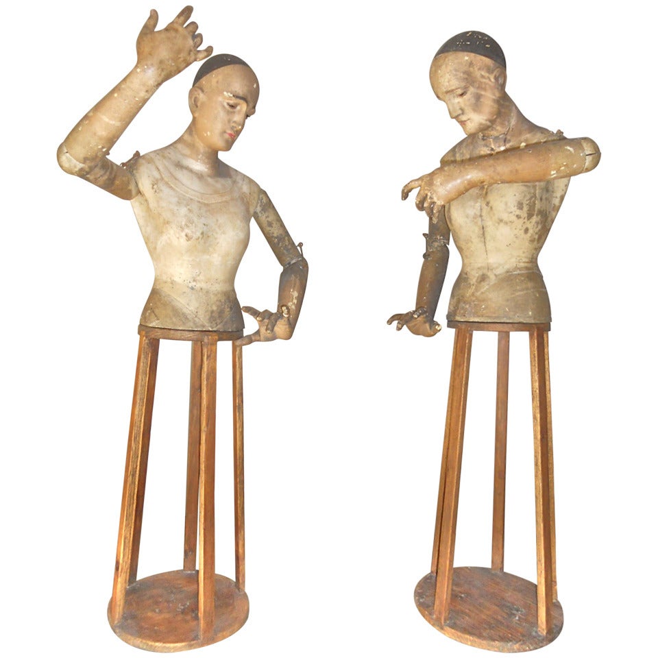 Pair of late 18th./early 19th. Century Articulated Figures