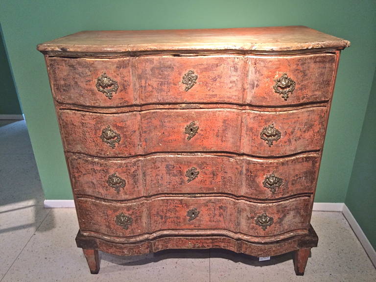 18th Century Danish Rococo Painted Commode