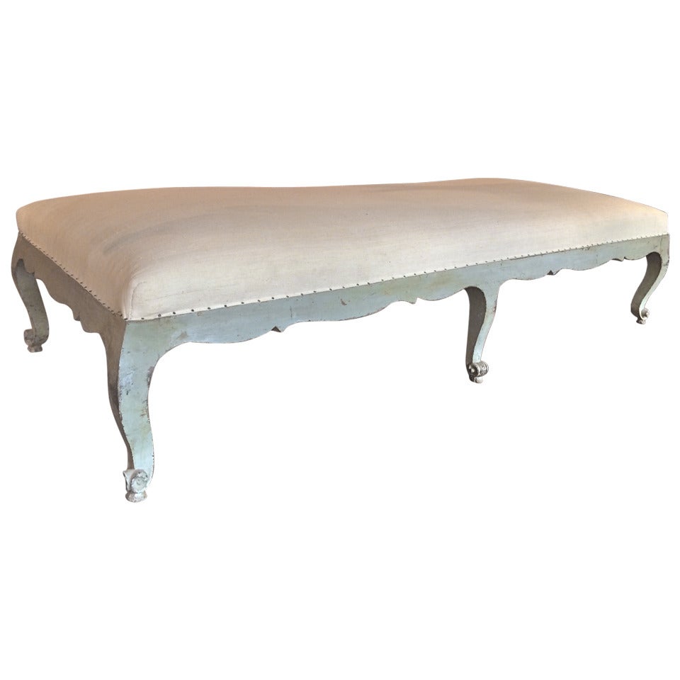 18th Century French Louis XV Painted Bench