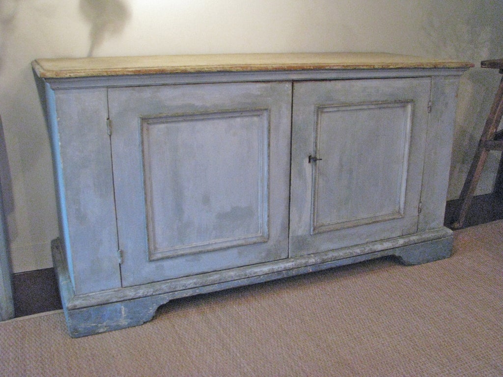 Handsome, large scaled two-door painted Italian credenza from Tuscany.