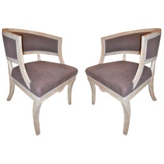 Pair of Swedish Gustavian Barrel Back Chairs