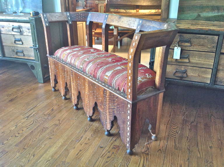 Unusual 19th. Century Syrian Inlayed Sette In Excellent Condition In Houston, TX