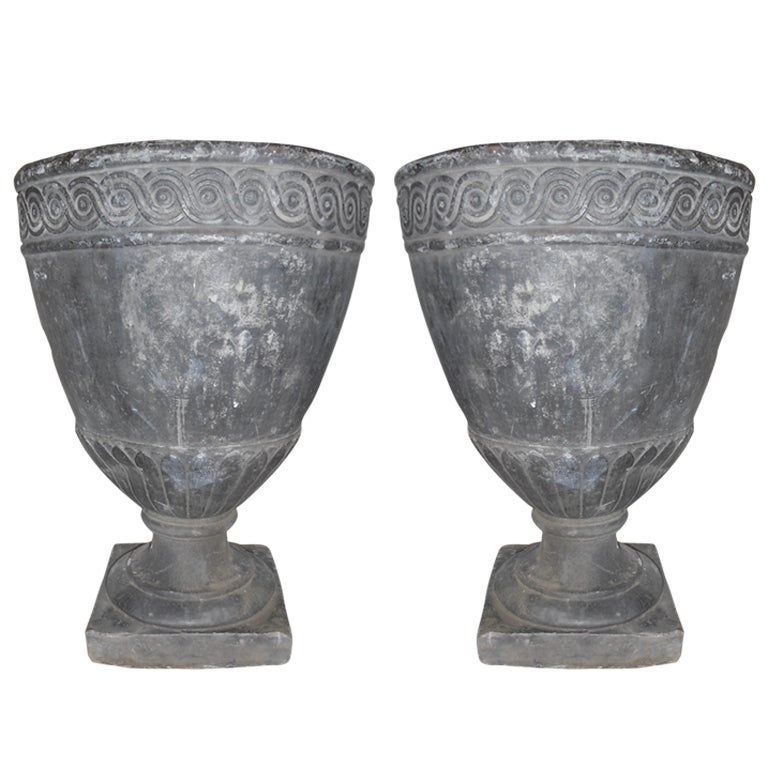 Pair 19th.Century  Lead Urns