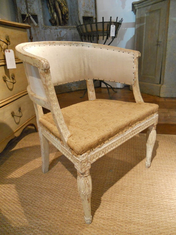 Swedish Gustavian Barrel Back Bergere
