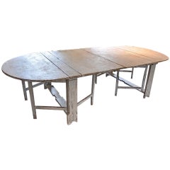 Swedish Painted Double Drop Leaf Gate Leg Dining Table