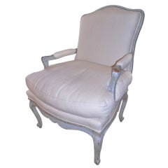18t. Century French Provencial Painted Louis XV Fauteuil