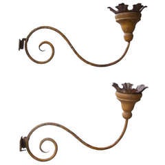 Pair 18th Century Applique Wall Sconces