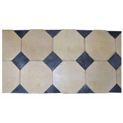 Antique 18th Century Reclaimed Burgundy Stone Flooring Octagonals