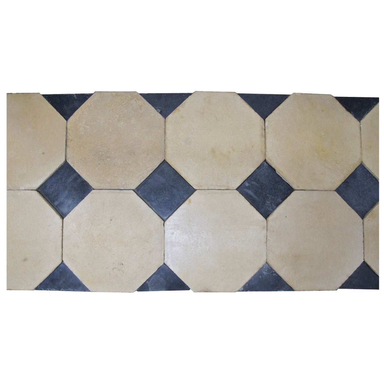 Antique 18th Century Reclaimed Burgundy Stone Flooring Octagonals For Sale