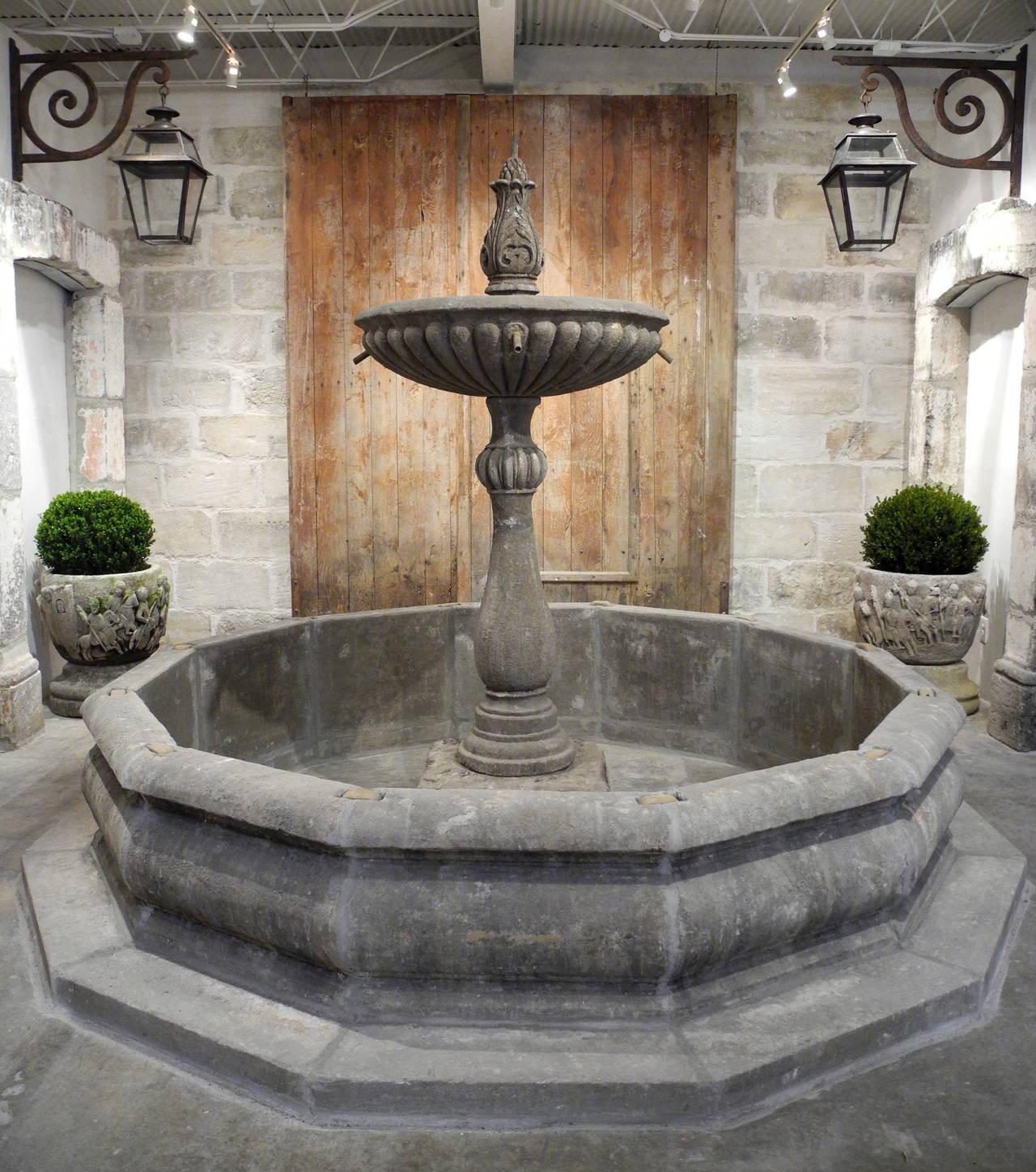 18th century reclaimed Italian peperino fountain from a villa outside of Viterbo, Italy.