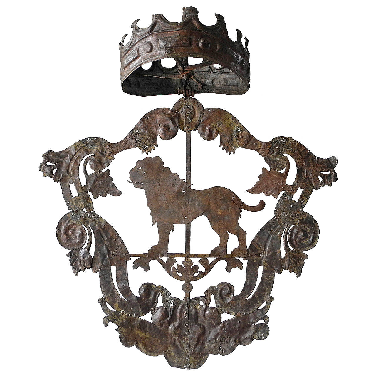 Antique 17th Century Hanging Italian Coat of Arms "Blason de Chateau