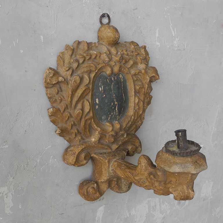 Carved Pair of Louis XIV Wall Sconces, circa 1700