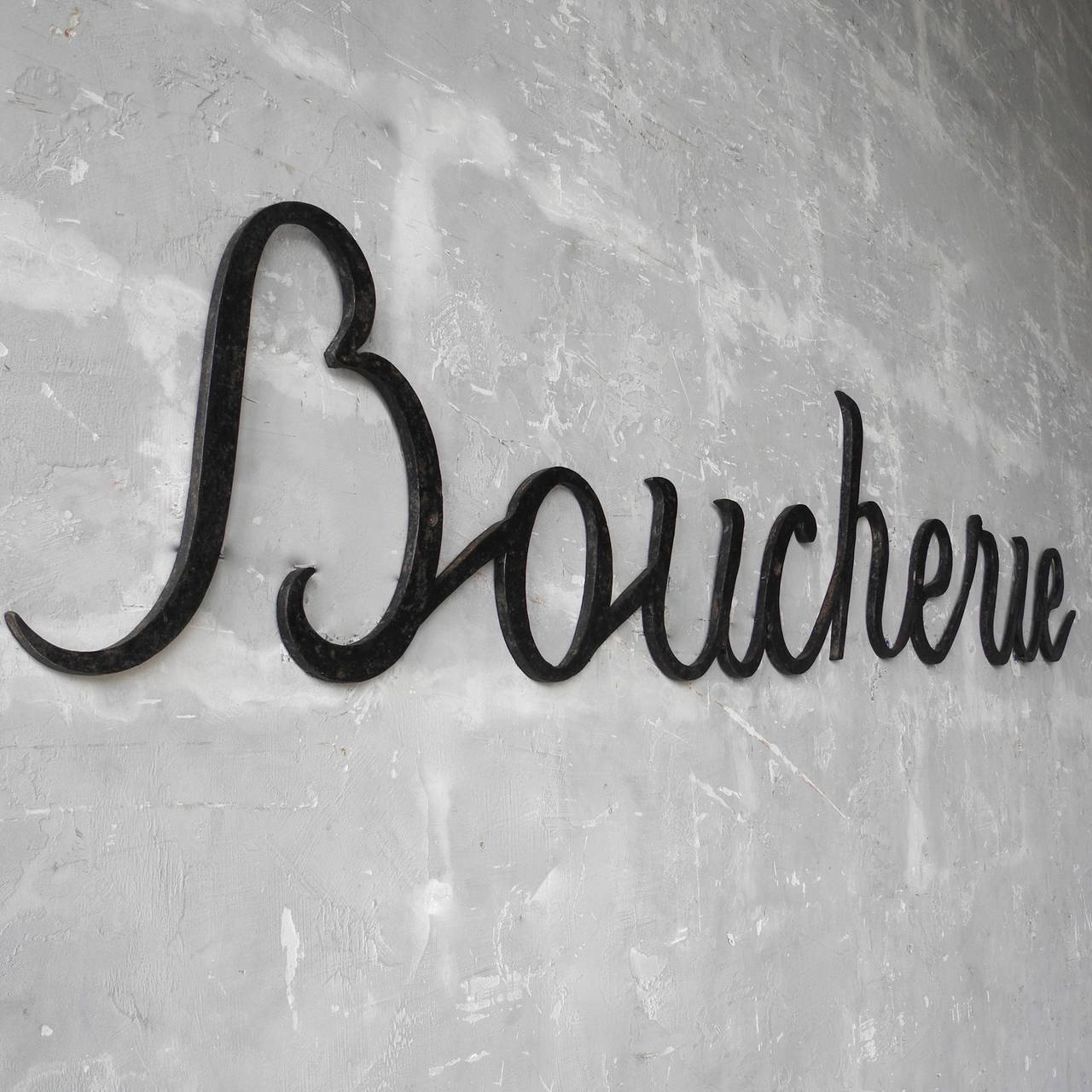 French Antique Boucherie Sign