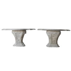 Pair 19th c. Stone Consoles