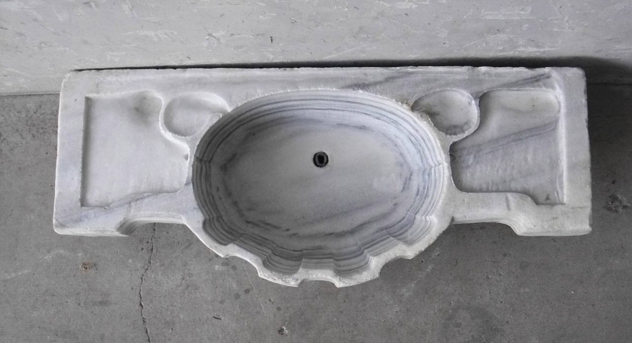 French Antique White Marble Sink
