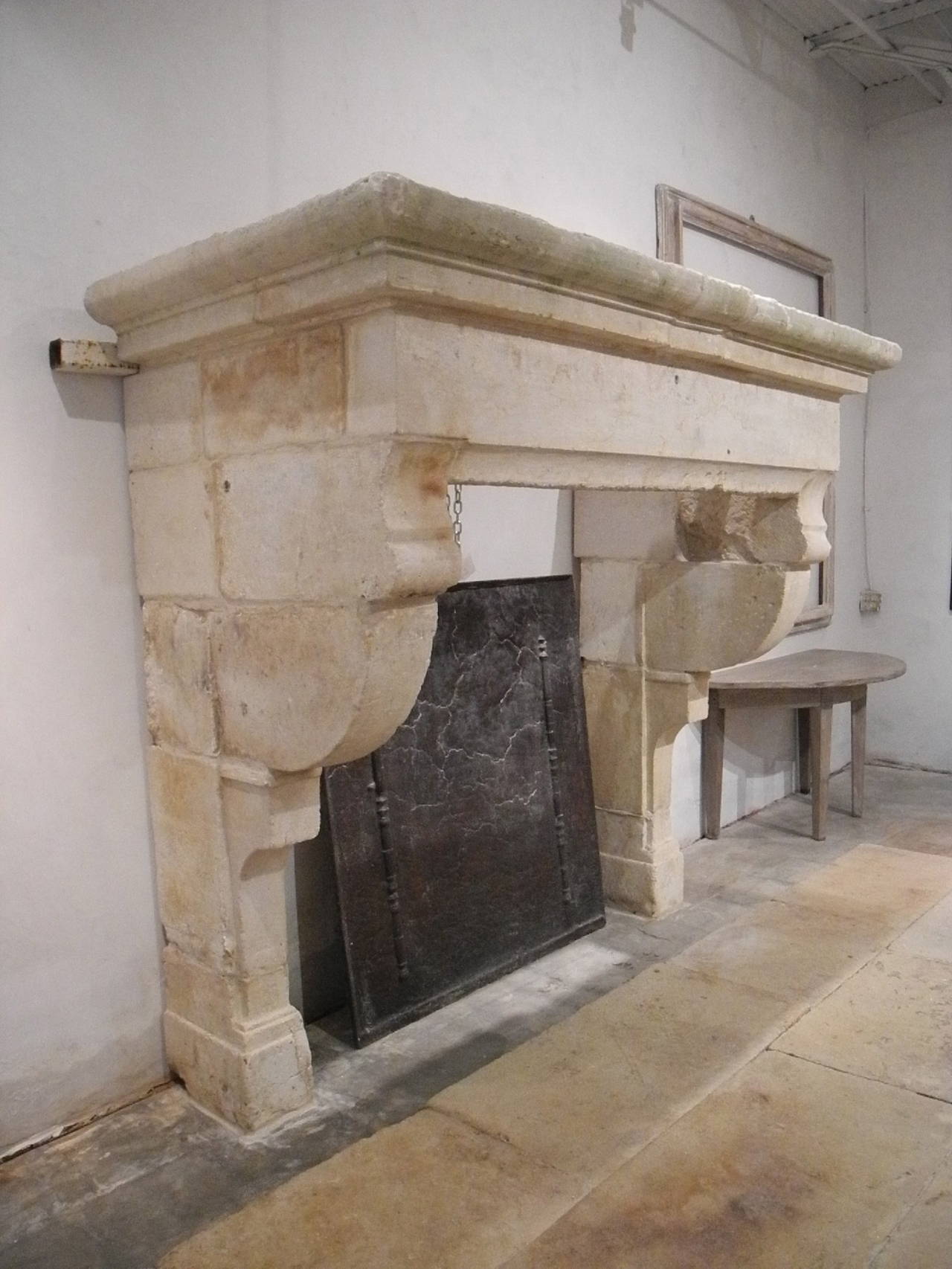 French Antique 17th Century Fireplace