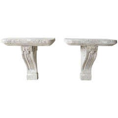 Pair 19th Century Stone Consoles