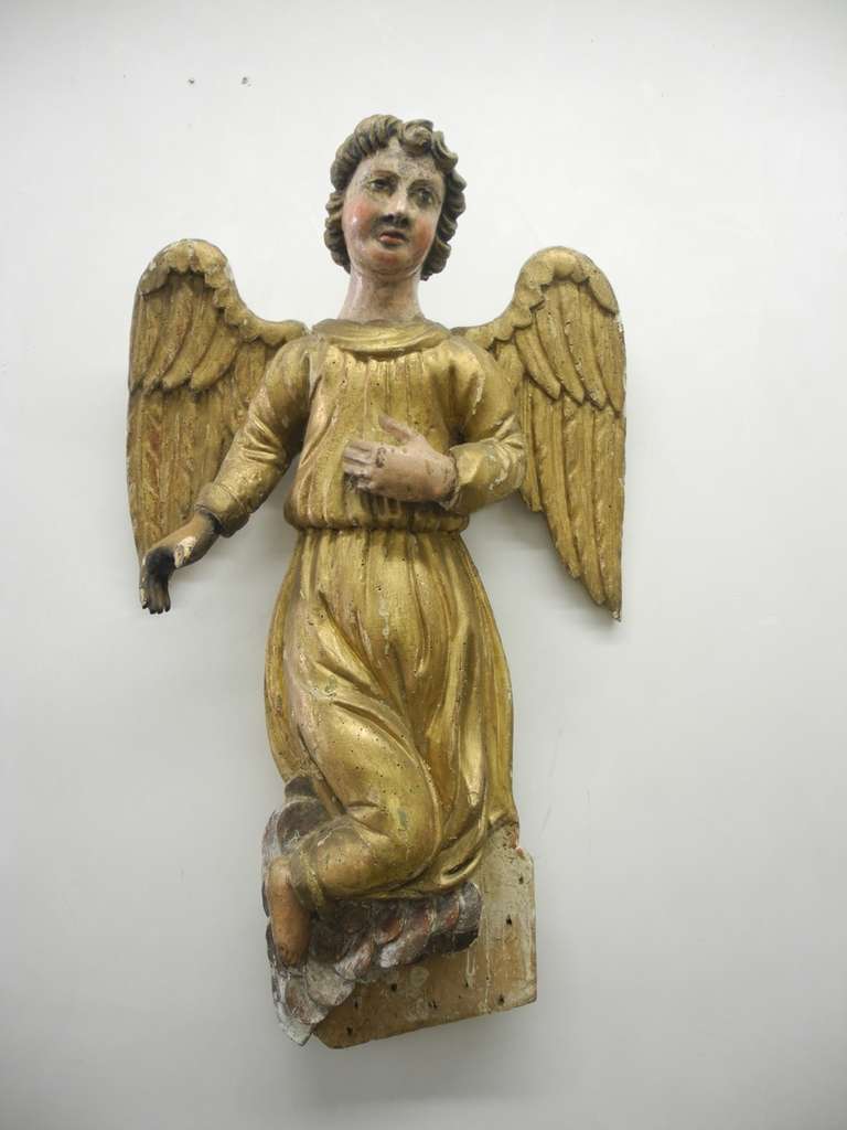 Pair of Early 18th Century Antique Italian Angels For Sale at 1stdibs