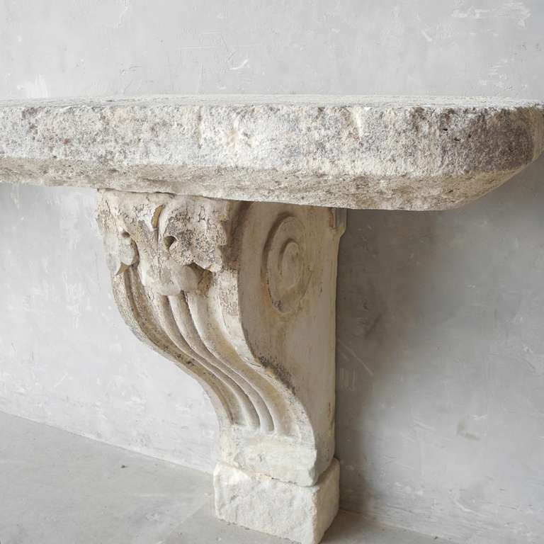French Pair 19th Century Stone Consoles