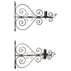 Pair of Antique 18th Century Italian Metal Wall Sconces