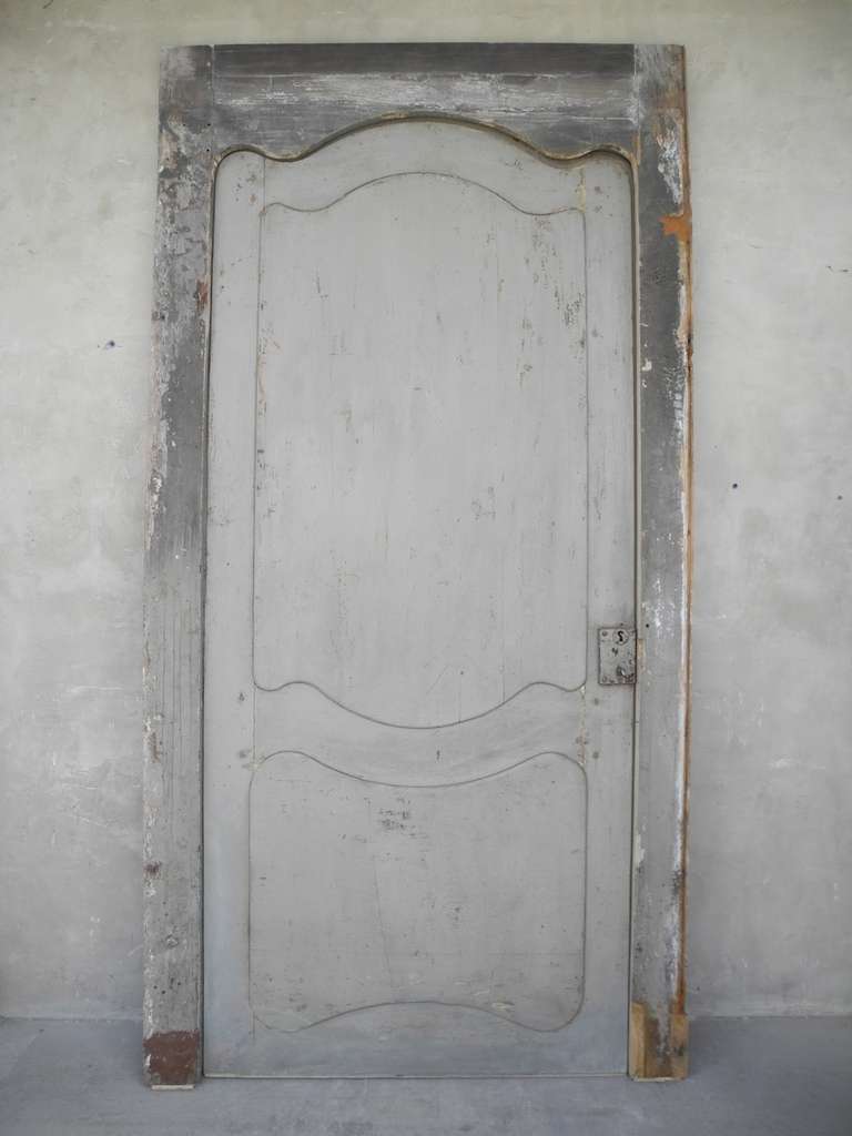 Antique 18th Century Italian Door with Frame 1