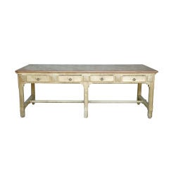 19th c. Marble Top Work Table from a Chocolate Factory in Lyon