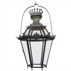 Antique Spanish Lantern with Crown