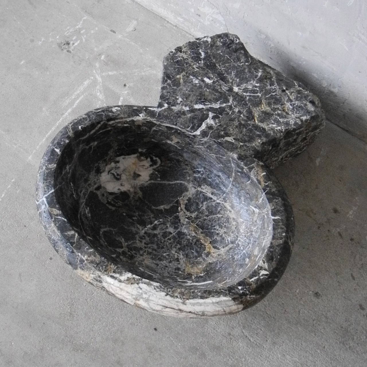 French Antique Black Marble Sink