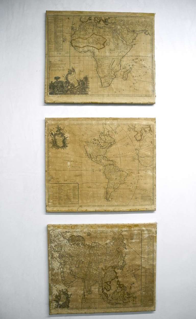 Set of Three 18th c. Maps in French