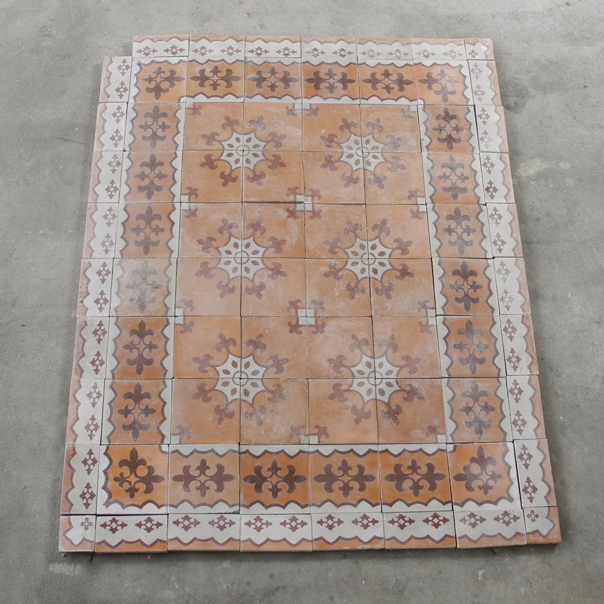 Reclaimed 19th Century Tile Tapis For Sale
