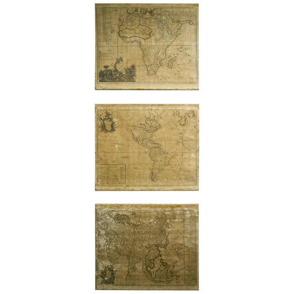 Set of Three 18th c. Maps For Sale