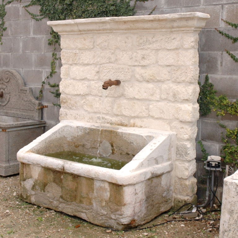 French 18th Century Stone Wall Fountain