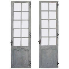 Set of Two Single Antique 18th Century Glass Doors