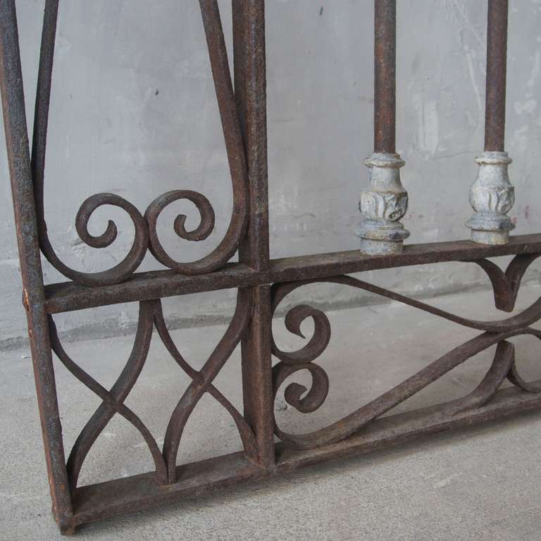 Forged Antique Pair of 18th Century Iron Window Grilles from Uzes, France